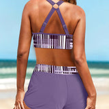 Janette – Bikini Canelado de Cintura Alta