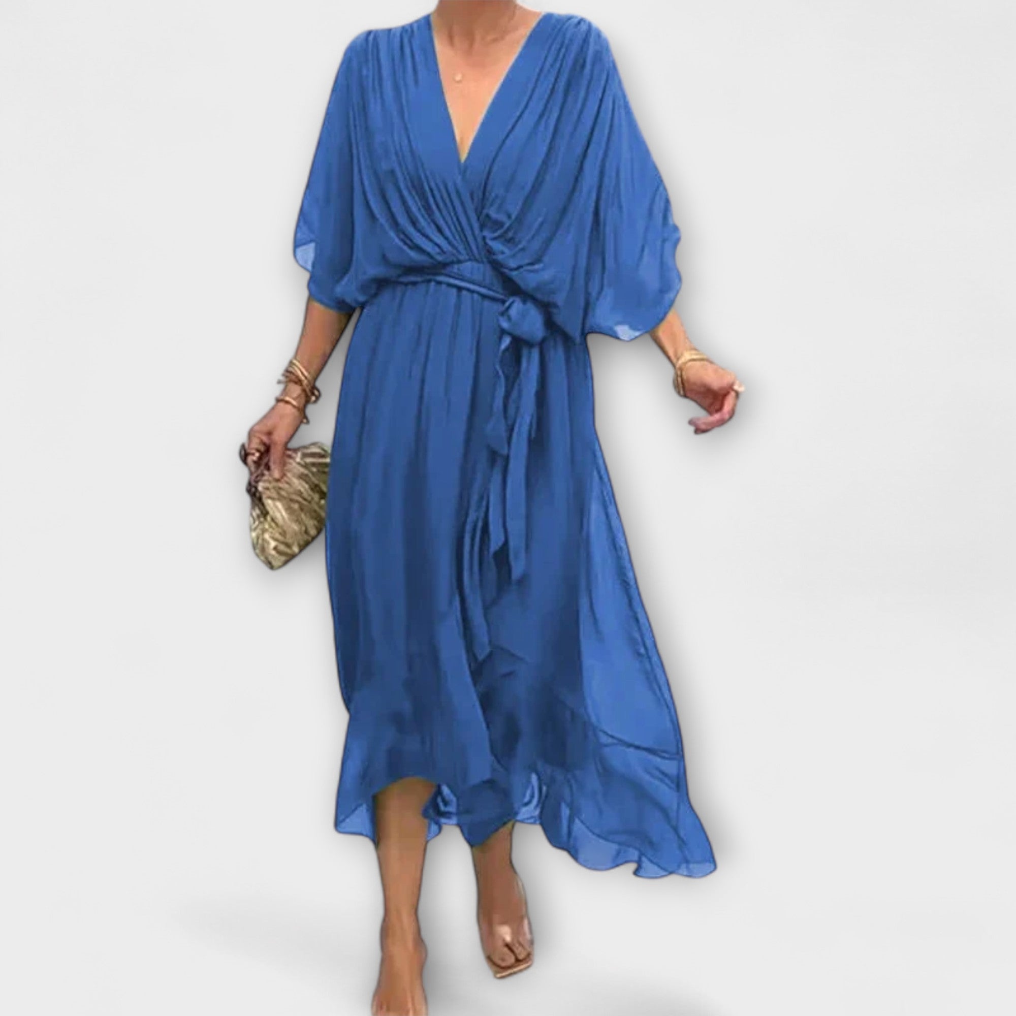 Amoura - Vestido de Chiffon com Decote em V
