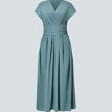 Vestido Cora longo de Cintura Alta  leve e Atemporal