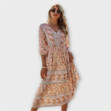 Xandra - Vestido Elegante com Estampa Floral