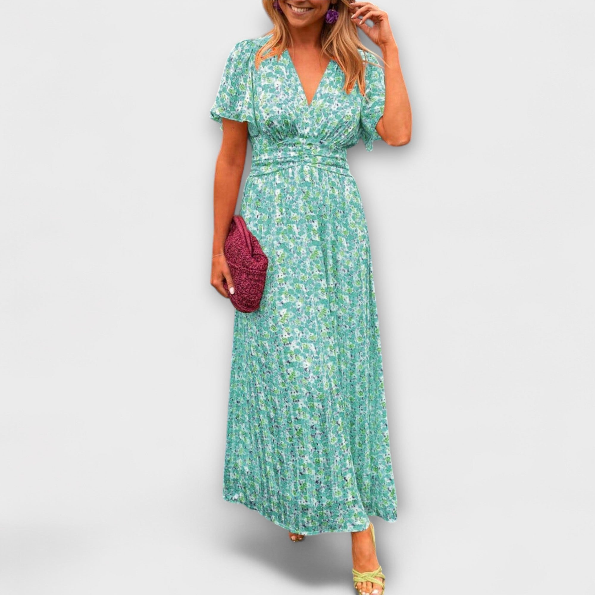 Sandra - Elegante Maxi Vestido com Decote em V