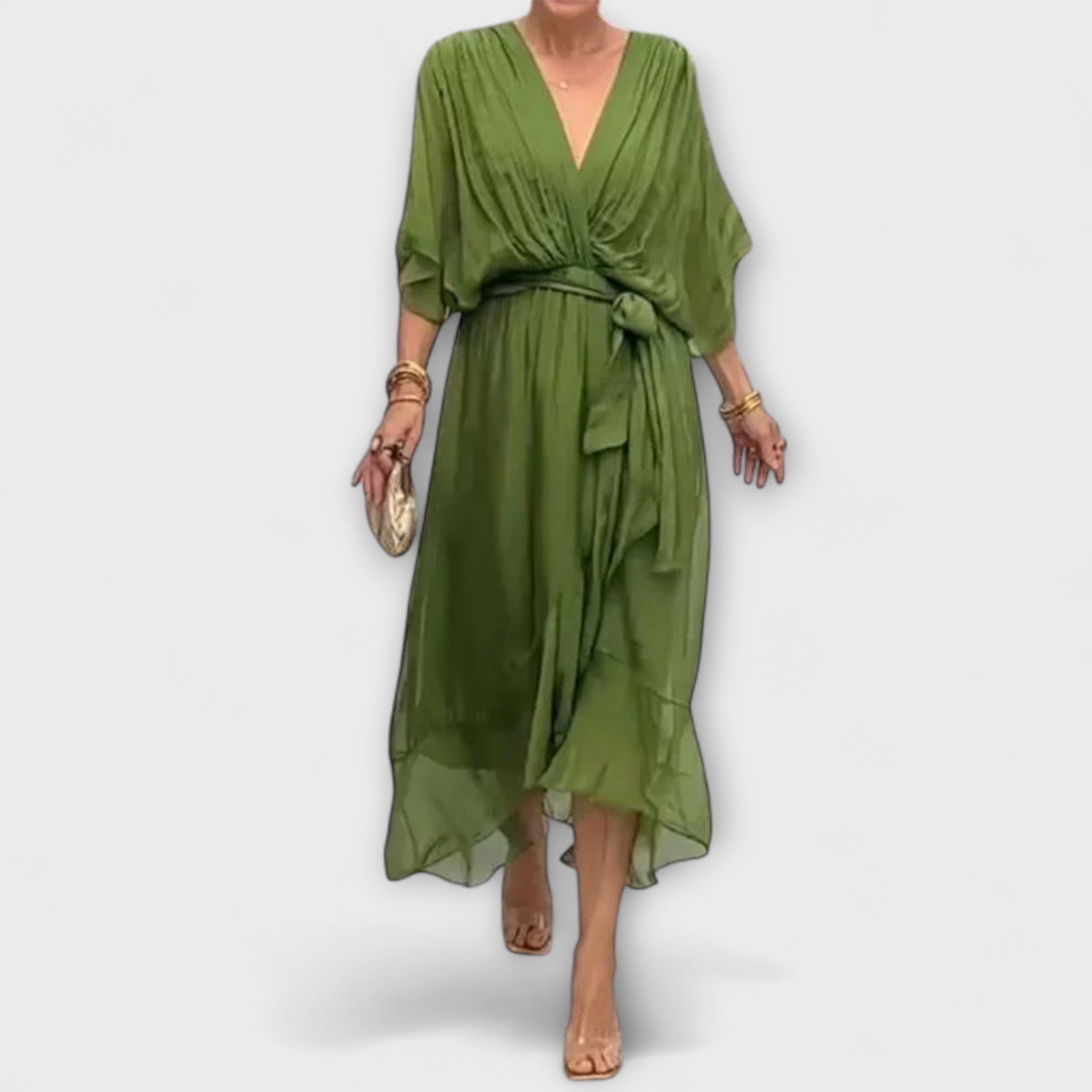 Amoura - Vestido de Chiffon com Decote em V