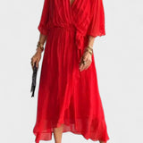 Monica - Vestido midi em chiffon