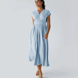 Vestido Cora longo de Cintura Alta  leve e Atemporal