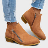 Botas Emma Azul Claro em Camurça com Cano Baixo