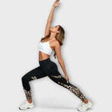 Calça de Treino Alta com Estampa de Leopardo