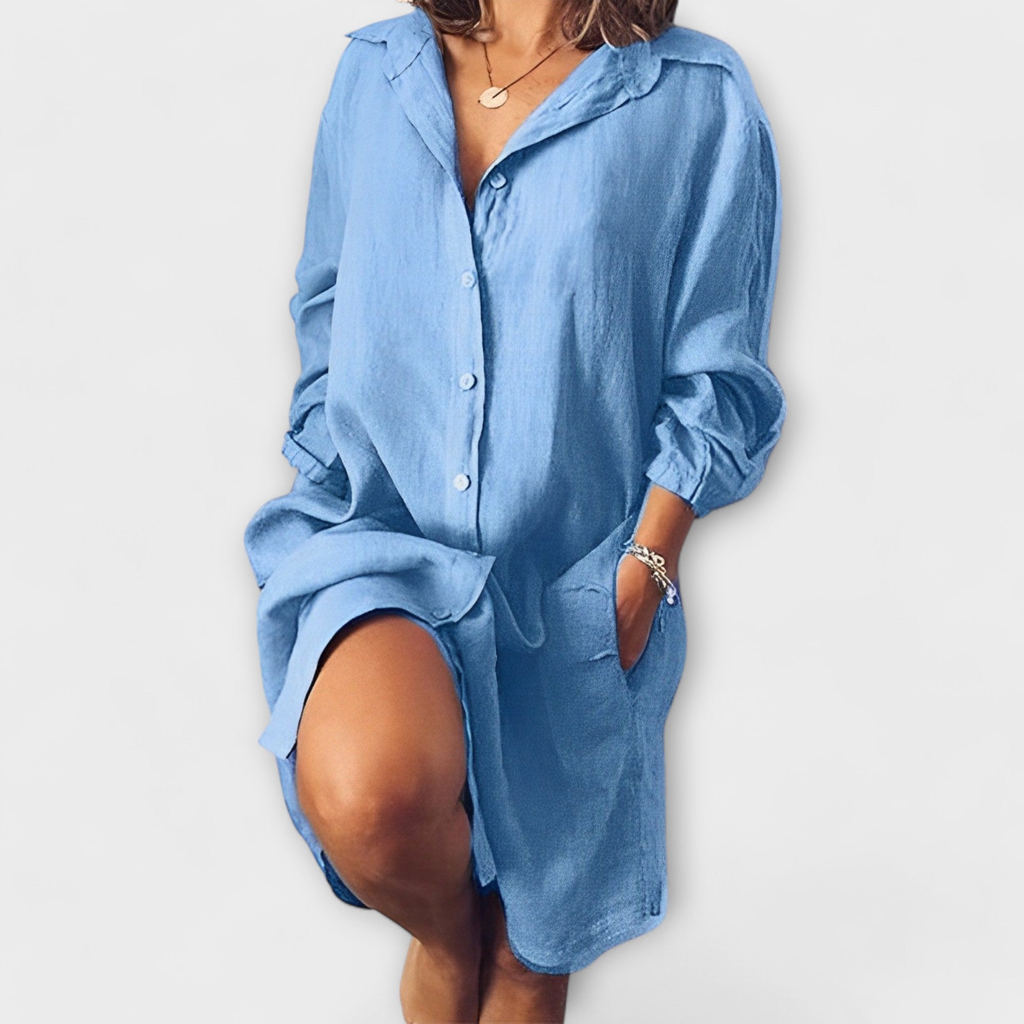 Blusa de linho casual para uso diário