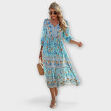 Xandra - Vestido Elegante com Estampa Floral