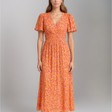 Bianca - Vestido maxi floral com mangas esvoaçantes
