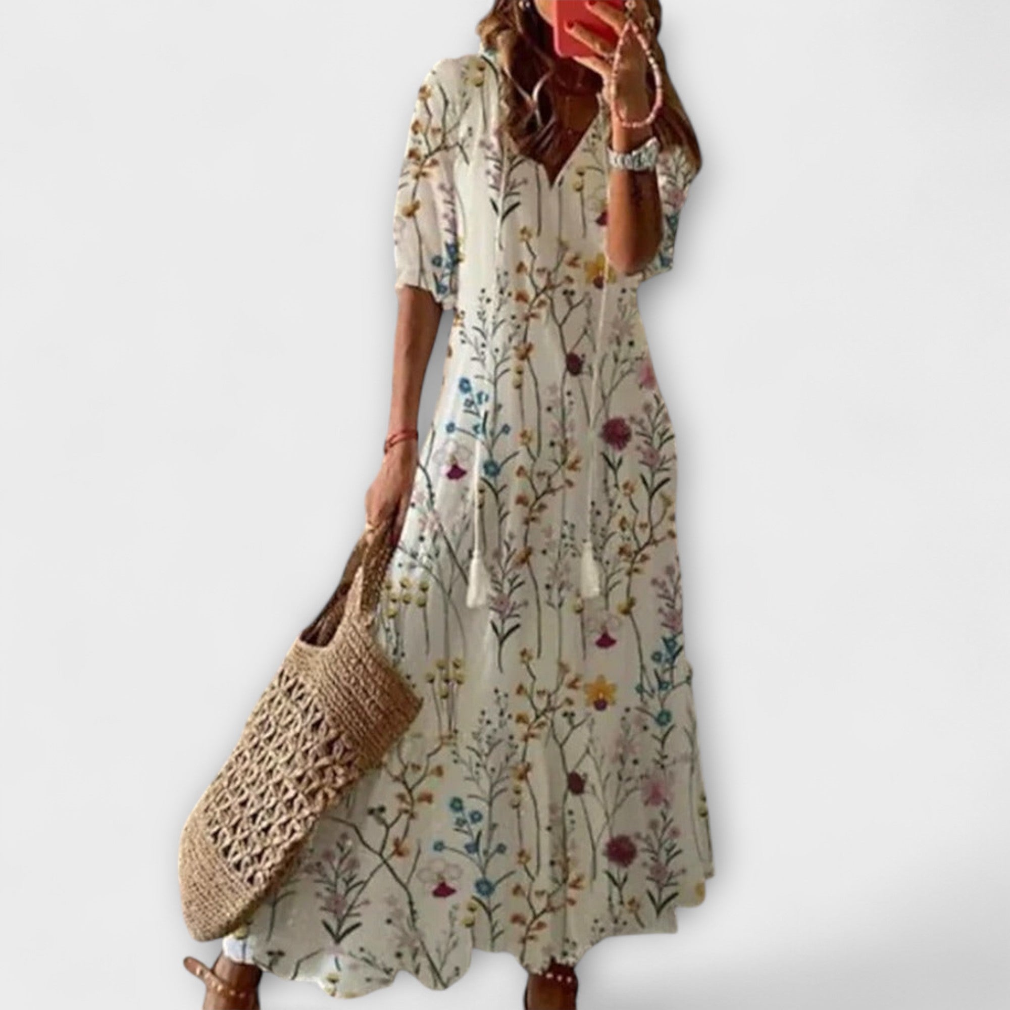 Anna – Vestido Boêmio de Verão com Silhueta Fluida