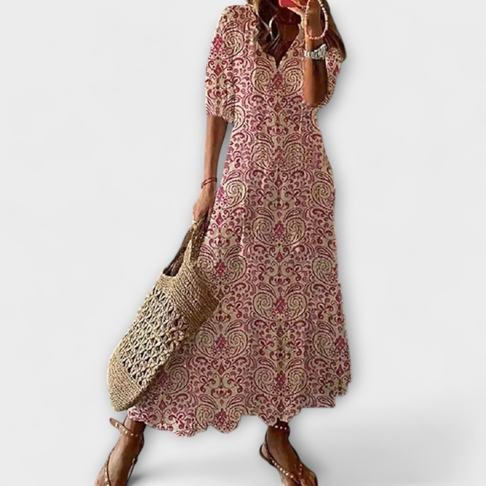 Anna – Vestido Boêmio de Verão com Silhueta Fluida