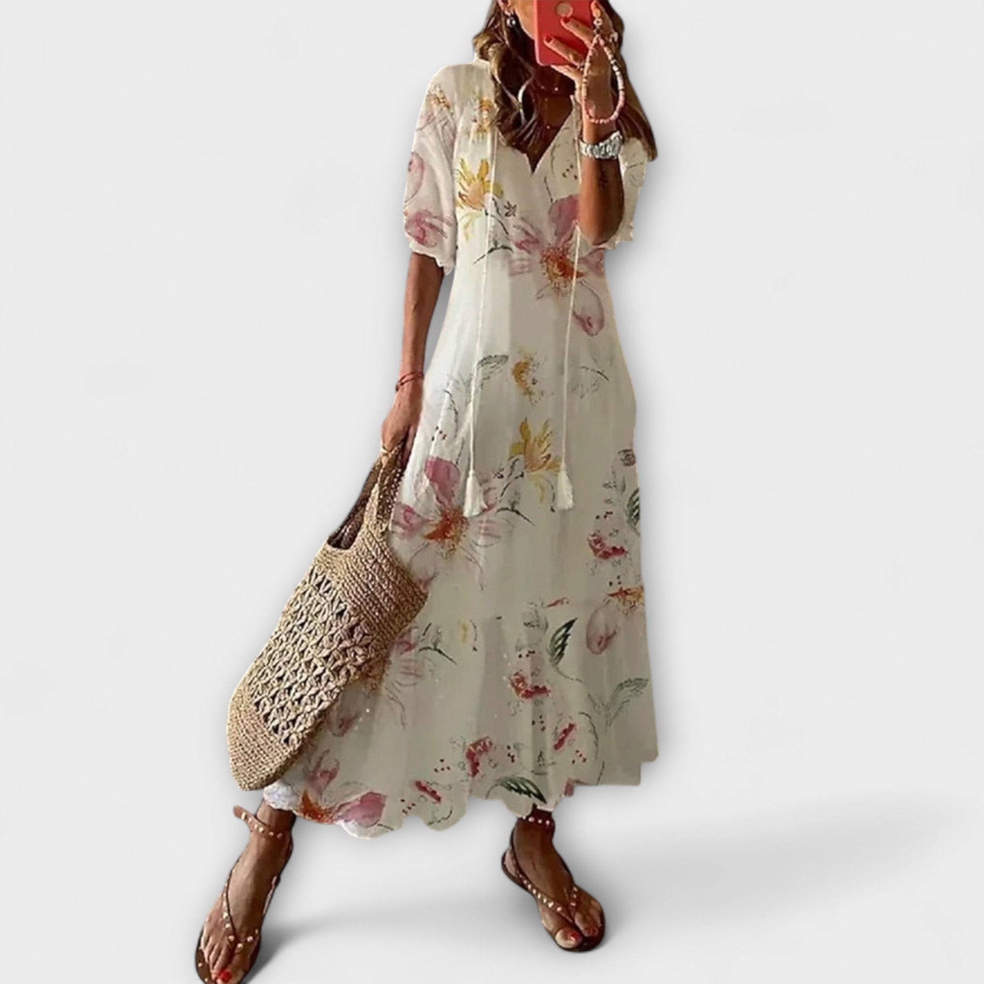 Anna – Vestido Boêmio de Verão com Silhueta Fluida