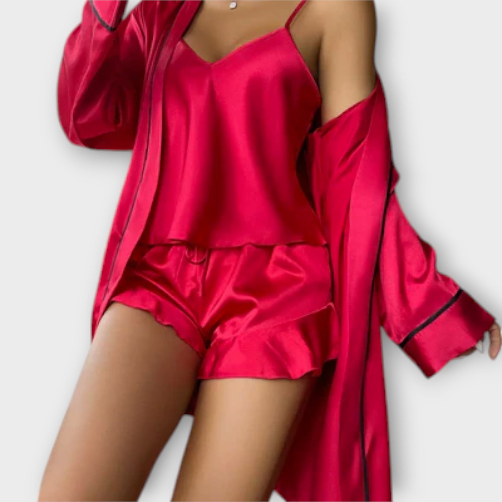 Conjunto de Pijama Confortável 3 Peças