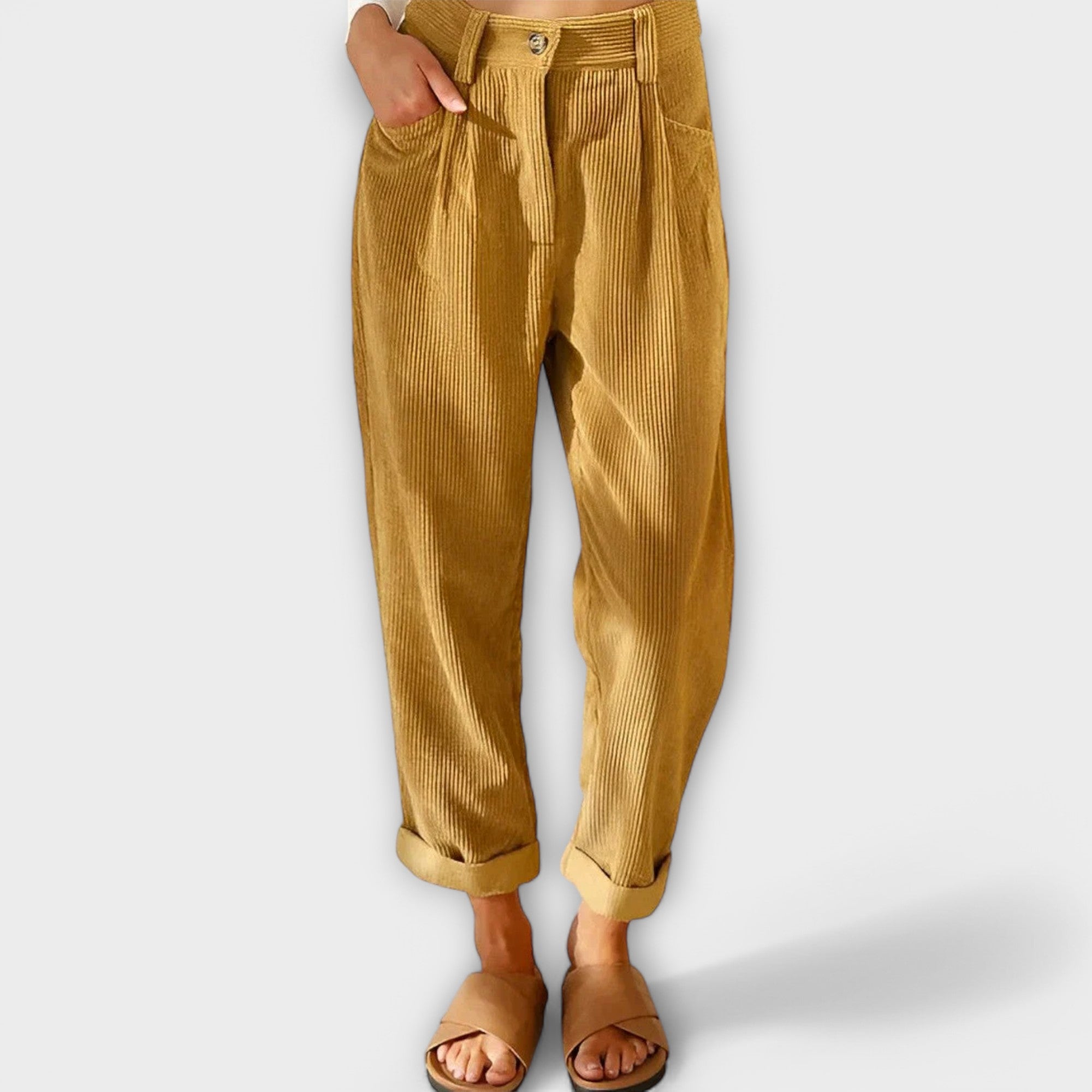 Calça de veludo cotelê moderna