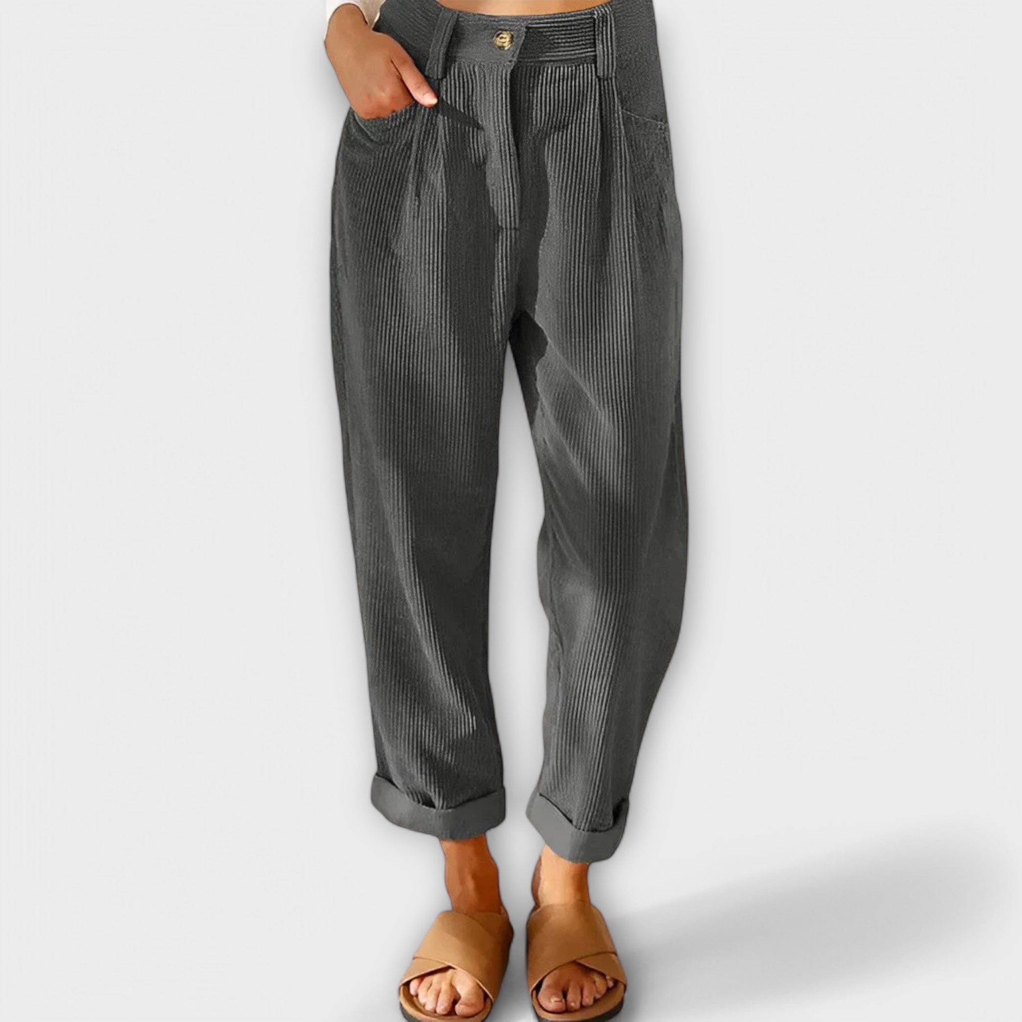Calça de veludo cotelê moderna