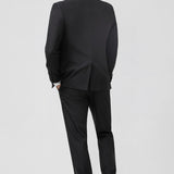 Fatos Slim Fit Masculinos em 3 Peças com Lapela Preta