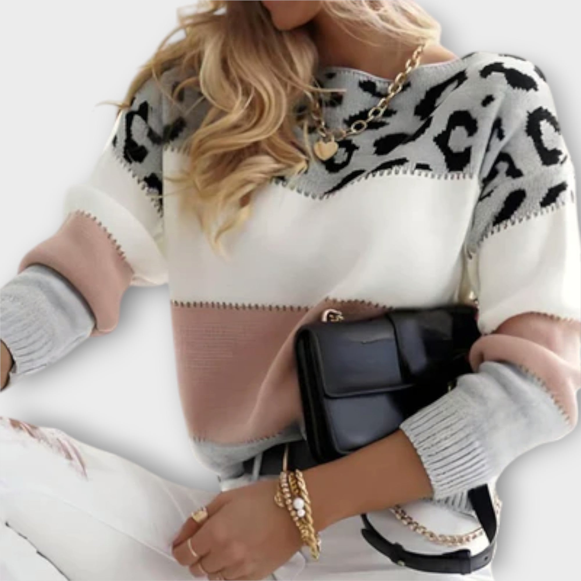 Suéter Casual com Design de Leão