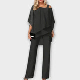 Conjunto de chiffon para a noite