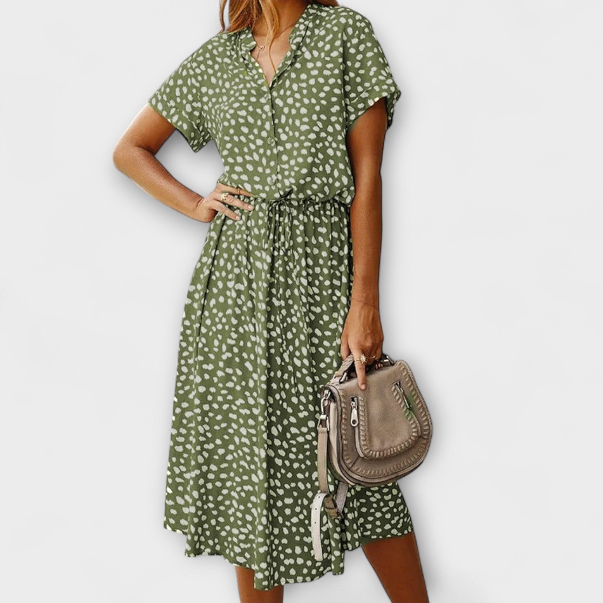 Florine - Vestido Midi com Corte Elegante
