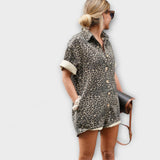 Nonette - Macacão de camisa com estampa de onça