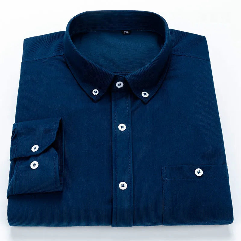 Camisa de Botão em Veludo Cotelê Andrea Boscoli
