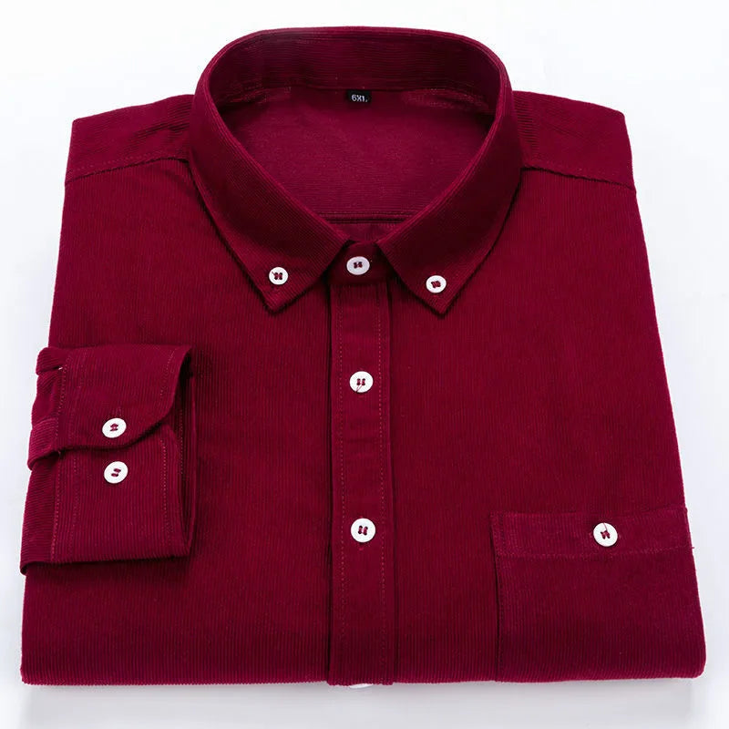 Camisa de Botão em Veludo Cotelê Andrea Boscoli