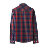 Camisa de Botão de Manga Longa Tartan para Homens