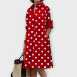 Vestido Hemdblus com Gola e Mangas Três Quartos