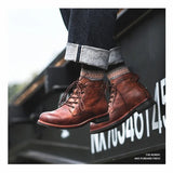 Botas de Couro Lace-up Clinton Adams