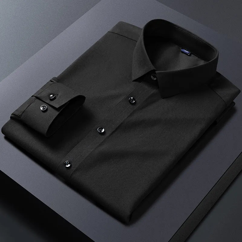 Camisa Stretch de Manga Longa com Botões