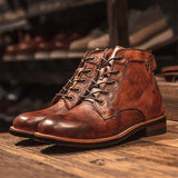 Botas de Couro Lace-up Clinton Adams