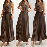 Beyza - Conjunto Elegante De Duas Peças Sem Mangas