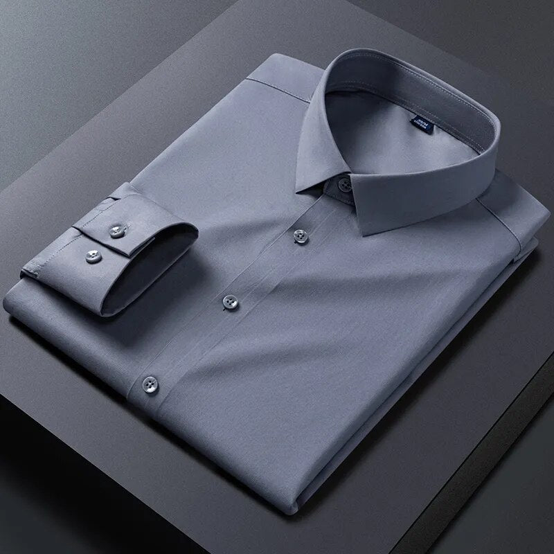 Camisa Stretch de Manga Longa com Botões