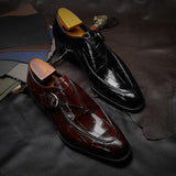 Sapatos Monk Strap de Couro Levine Eyck