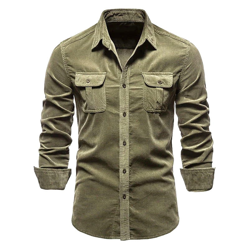 Camisa de Botão em Corduroy para Homens Divito