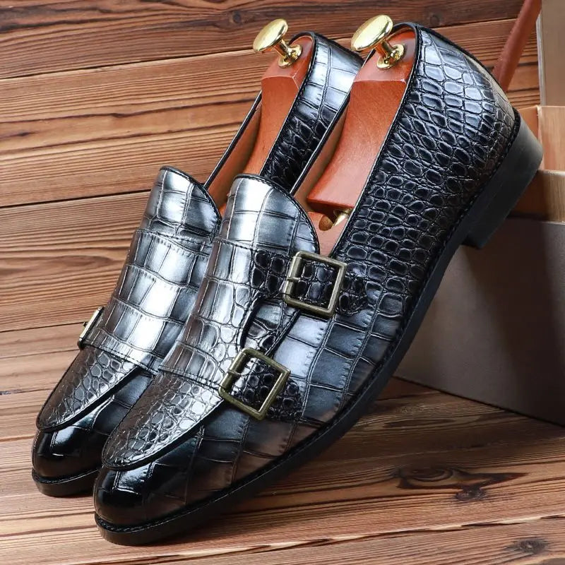 Mocassins de Couro Genuíno Pelle-Alligatore