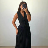 Beyza - Conjunto Elegante De Duas Peças Sem Mangas