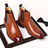Botas Chelsea de Couro Genuíno Giovanni Lorenzo