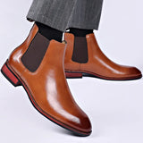 Botas Chelsea de Couro Genuíno Giovanni Lorenzo