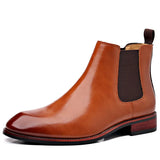 Botas Chelsea de Couro Genuíno Giovanni Lorenzo