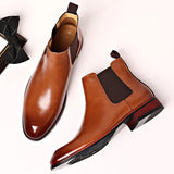 Botas Chelsea de Couro Genuíno Giovanni Lorenzo