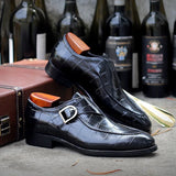 Sapatos Monk Strap de Couro Levine Eyck