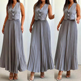 Beyza - Conjunto Elegante De Duas Peças Sem Mangas