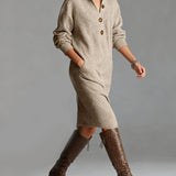 AMELIA - Vestido Midi de Malha Elegante