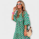 Vestido Maxi Geométrico Elegante