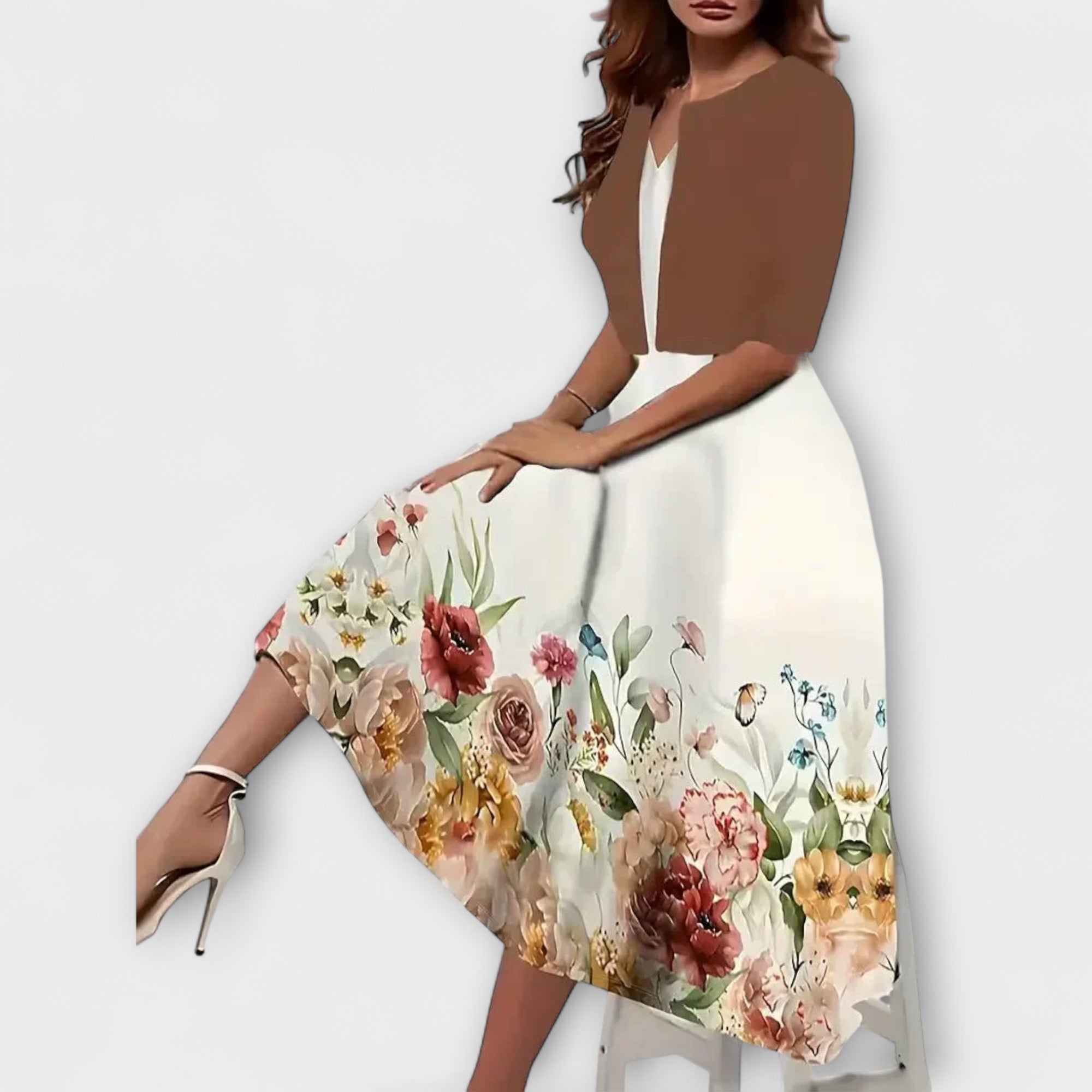 Vestido Midi Feminino com Blazer