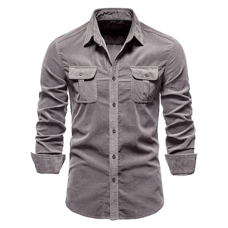 Camisa de Botão em Corduroy para Homens Divito