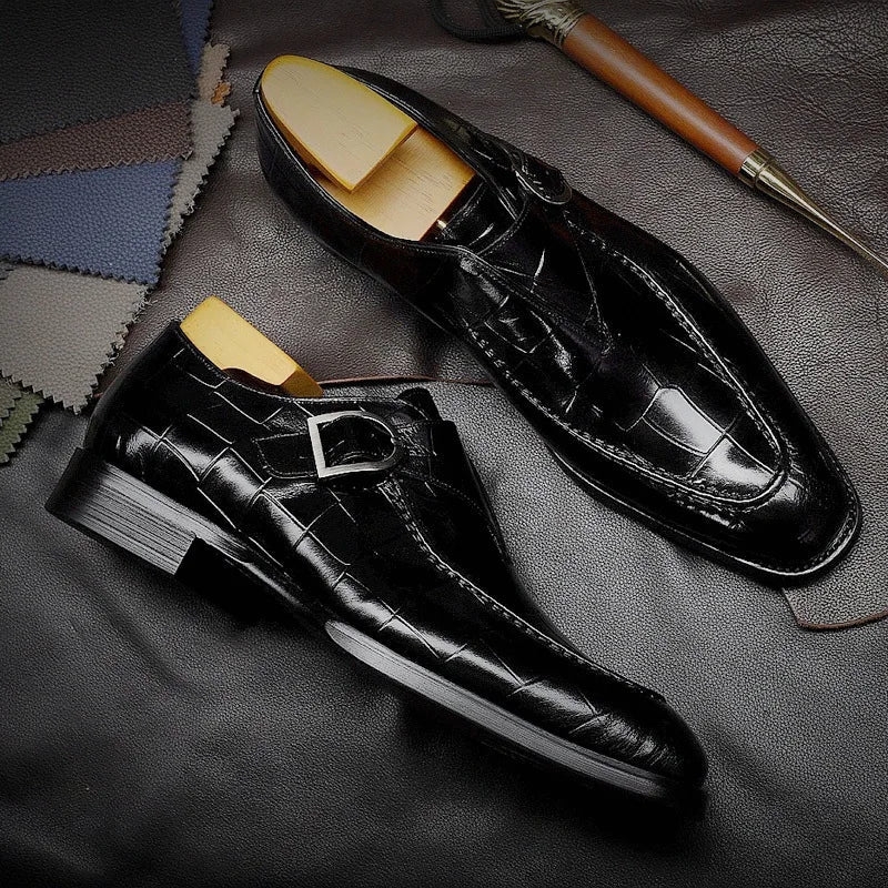 Sapatos Monk Strap de Couro Levine Eyck