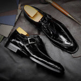 Sapatos Monk Strap de Couro Levine Eyck