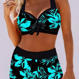 Sherrie - Fato de banho com estampado floral de cintura alta